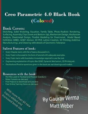 Book cover for Creo Parametric 4.0 Black Book (Colored)