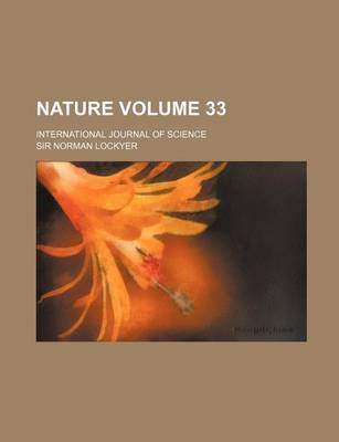 Book cover for Nature Volume 33; International Journal of Science