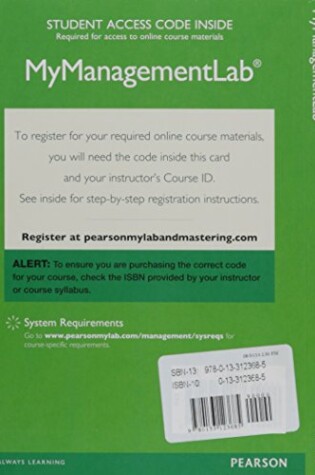 Cover of 2014 MyManagementLab with Pearson eText -- Standalone Access Card -- for Strategic Management and Business Policy