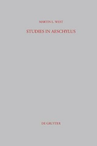 Cover of Studies in Aeschylus