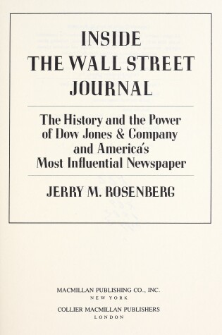 Cover of Inside the "Wall Street Journal"