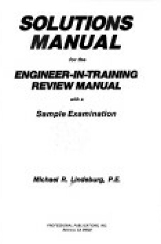 Cover of Engineer in Traning Solution