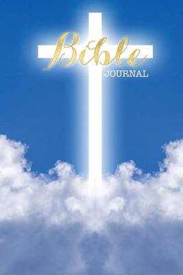 Book cover for Bible Journal Glowing Cross Heaven Clouds