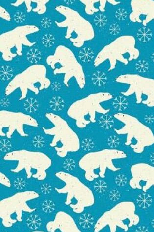 Cover of Journal Notebook Polar Bears in Snow Winter Pattern - Blue