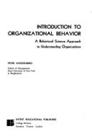 Cover of Introduction to Organizational Behaviour