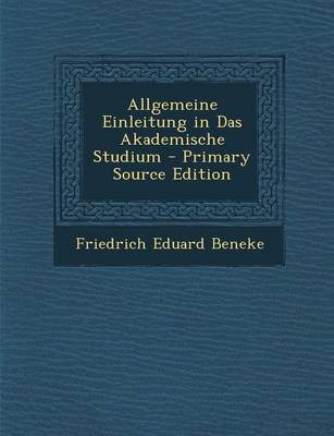 Book cover for Allgemeine Einleitung in Das Akademische Studium