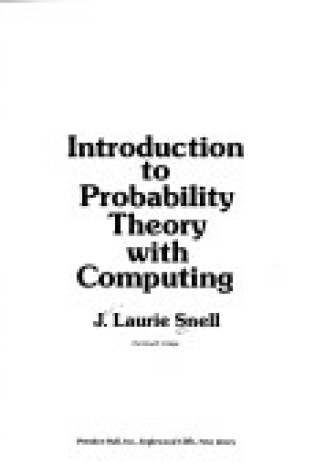 Cover of Introduction to Probability Theory with Computing