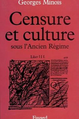 Cover of Censure Et Culture Sous L'Ancien Regime