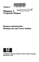Cover of Finance I