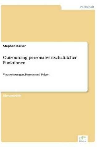 Cover of Outsourcing personalwirtschaftlicher Funktionen