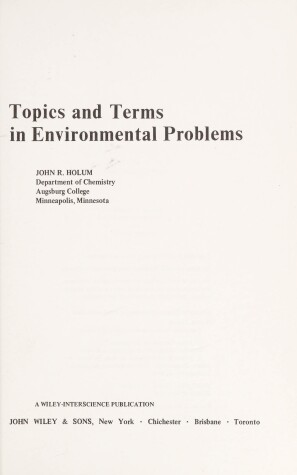 Book cover for Topics and Terms in Environmental Problems