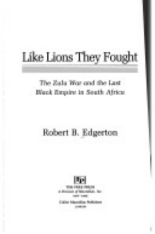 Cover of Like Lions They Fought