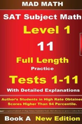 Cover of 2018 SAT Subject Level 1 Book A Tests 1-11