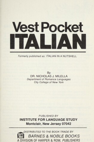 Cover of Vest Pocket Dictionary, Italian
