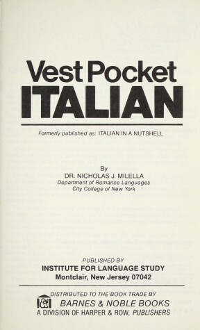 Book cover for Vest Pocket Dictionary, Italian