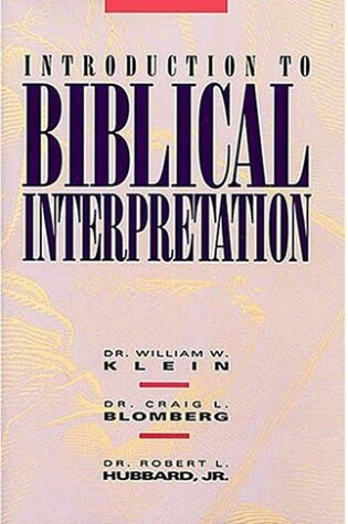 Cover of Introduction to Biblical Interpretation