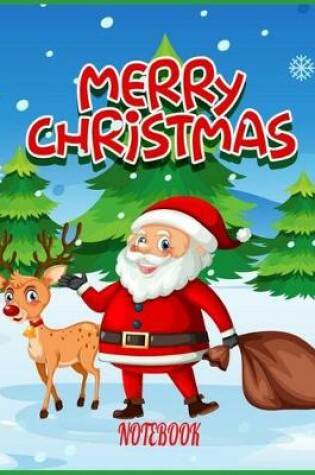 Cover of merry christmas notebook for kids 8-12
