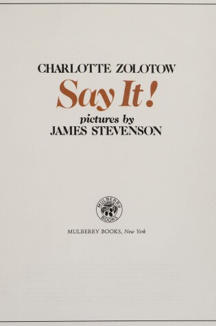 Cover of Say It!