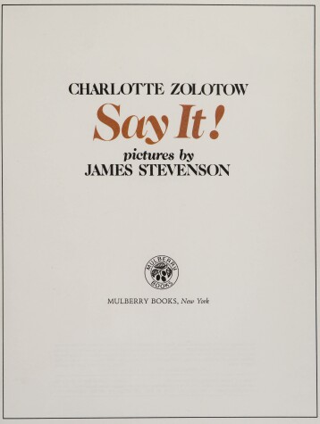 Book cover for Say It!