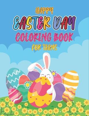 Book cover for Happy easter day coloring book for teens