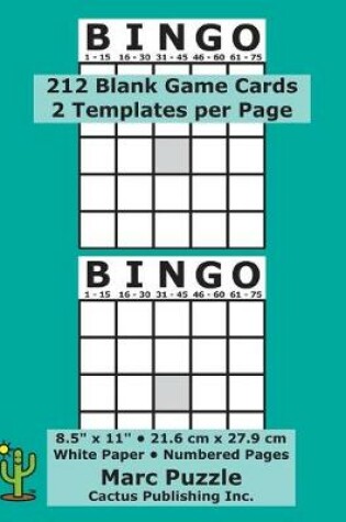 Cover of Bingo - 212 Blank Game Cards