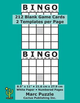 Book cover for Bingo - 212 Blank Game Cards