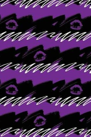 Cover of Journal Notebook Purple Lips - Abstract Purple and Black Pattern