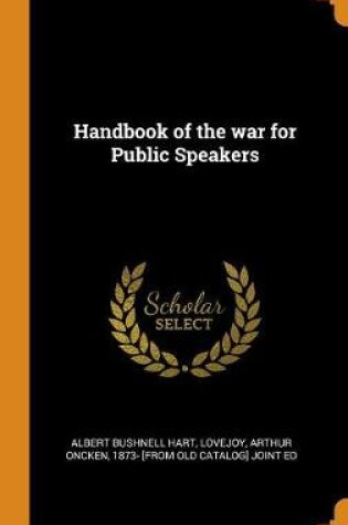 Cover of Handbook of the War for Public Speakers