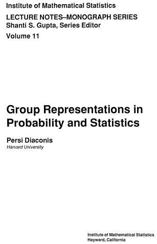 Cover of Group Representations in Probability and Statistics