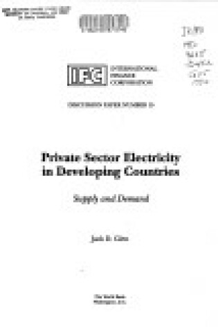 Cover of Private Sector Electricity in Developing Countries