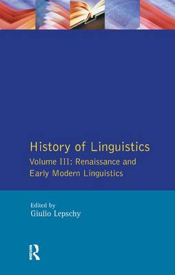 Cover of History of Linguistics Vol III