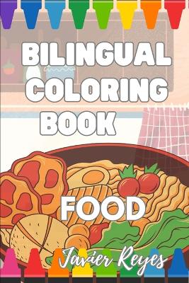 Book cover for Bilingual Coloring Book - Comida