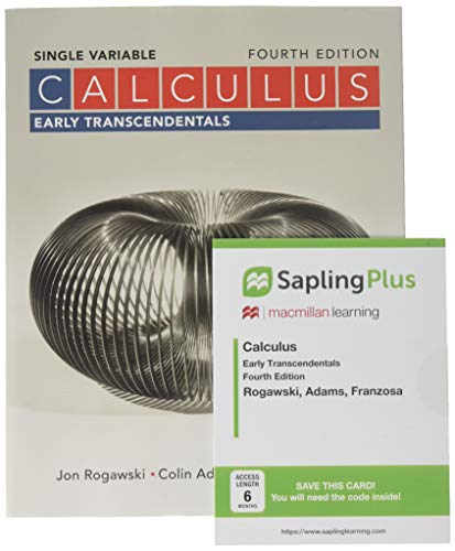 Book cover for Calculus: Early Transcendentals Single Variable 4e & Saplingplus for Calculus Early Transcendentals 4e (Single Term Access)