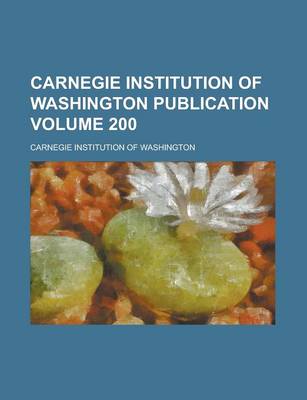 Book cover for Carnegie Institution of Washington Publication (No. 152)