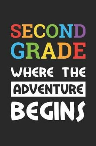 Cover of Back to School Notebook 'Second Grade Where The Adventure Begins' - Back To School Gift - 2nd Grade Writing Journal