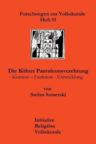 Cover of Die K Lner Pantaleonsverehrung