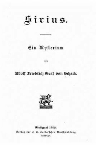 Cover of Sirius, ein mysterium