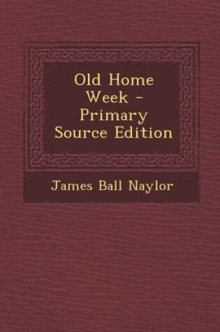 Cover of Old Home Week