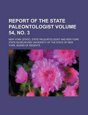 Book cover for Report of the State Paleontologist Volume 54, No. 3