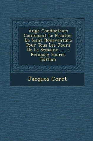 Cover of Ange Conducteur