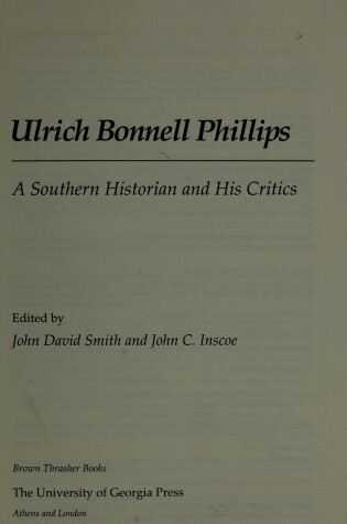 Cover of Ulrich Bonnell Phillips