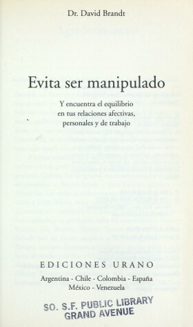 Book cover for Evita Ser Manipulad