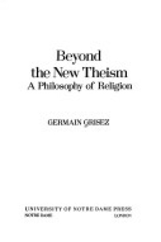 Cover of Beyond the New Theism
