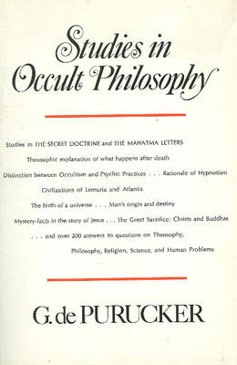 Book cover for Studies in Occult Philosophy