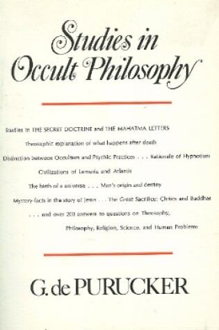 Cover of Studies in Occult Philosophy