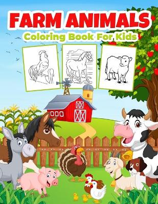 Book cover for Farm Animals Coloring Book for Kids