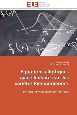 Book cover for Equations elliptiques quasi-lineaires sur les varietes riemanniennes