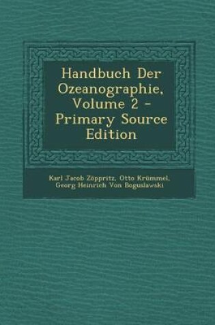 Cover of Handbuch Der Ozeanographie, Volume 2