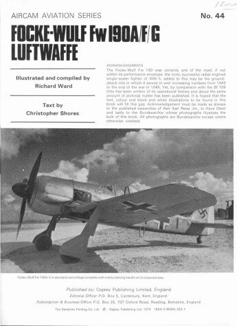 Book cover for Focke Wulf 190A/F/G