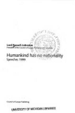 Cover of Humankind Has No Nationality